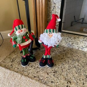 Festive Santa and Snowman Plush Decor